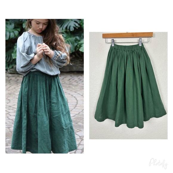 Tambere Girls Wide Leg Pants Size 6 Green Minimalist Boho Korean Comfort Playful - Picture 1 of 7